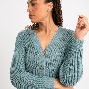 Fishermans Rib Cardigan Knitting Kit, 3 of 8