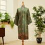 Cyan Tea; Silk Blend Kimono Dressing Gown, thumbnail 4 of 6
