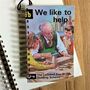 'We Like To Help' Upcycled Notebook, thumbnail 1 of 4