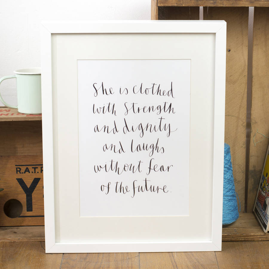 'she Is Clothed With Strength And Dignity' Print By Letterbox Lane ...