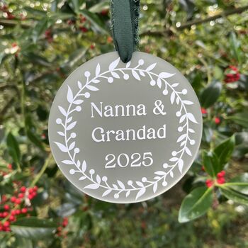 Personalised Grandparents Christmas Bauble Decoration 2025, 2 of 5