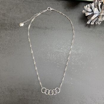 Handcrafted Infinity Rings Necklace, 2 of 4