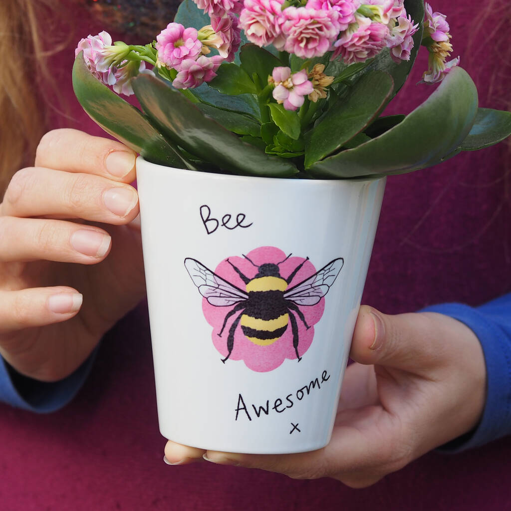 Bee Awesome Planter With Soil And Wildflower Seeds, 1 of 2