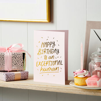 Exceptional Human Foil Embossed Birthday Card, 2 of 4