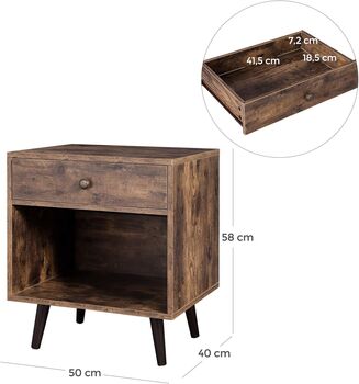 Bedside Nightstand With Drawer And Open Compartment, 5 of 6