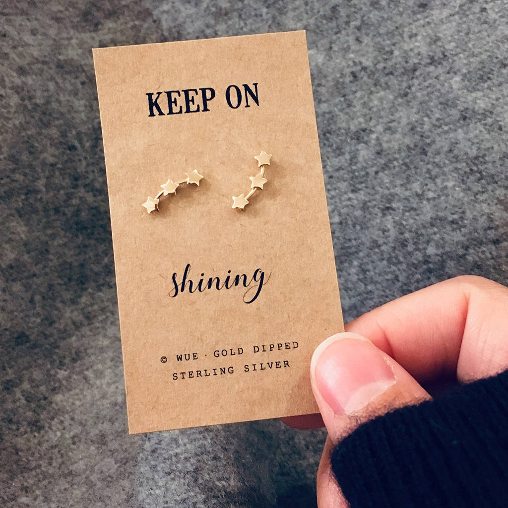 Keep On Shining Gold Star Earrings By Wue Notonthehighstreet Com