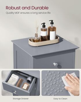 Slim Freestanding Bathroom Storage Cabinet With Drawer, 7 of 11