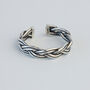 Sterling Silver Woven Rope Band Adjustable Ring, thumbnail 1 of 4