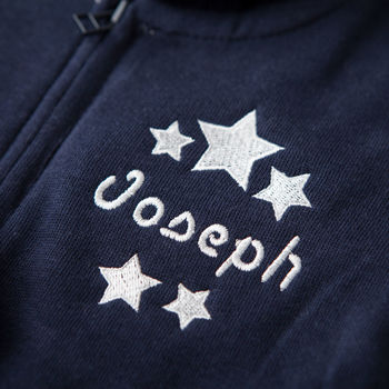 Personalised Baby Hoodie With Hearts Or Stars, 6 of 9