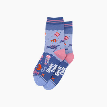 Under The Sea Bamboo Socks In Blue, 3 of 4