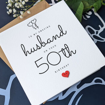50th Birthday Card For Special Husband, Personalised Card, 3 of 4