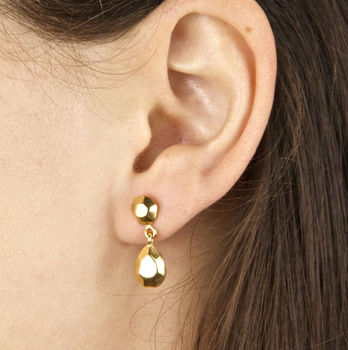 Faceted Teardrop Stud Earrings, 3 of 9