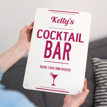 Personalised Cocktail Bar Metal Sign, 3 of 7