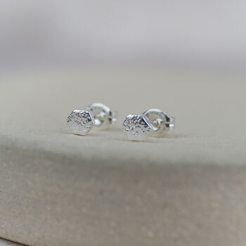 Sterling Silver Mini Hexagon Studs, 2 of 7