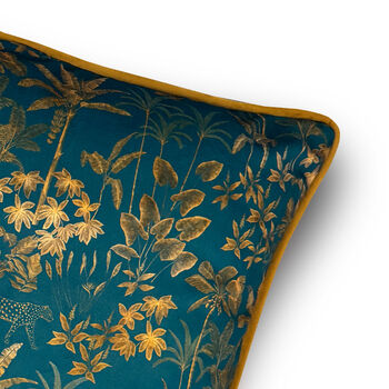 Luxury Super Soft Velvet Cushion Rainforest Teal With Optional Piping, 4 of 9