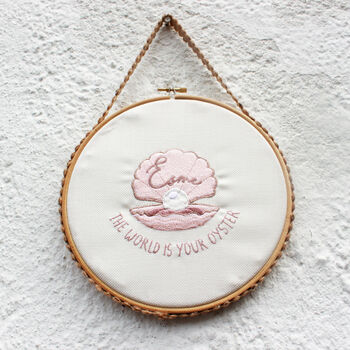 The World Is Your Oyster Embroidered Hoop, 2 of 4