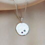 Family Birthstone Small Hammered Disc Necklace, thumbnail 1 of 3