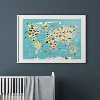 Personalised Animal World Map Print, 5 of 6