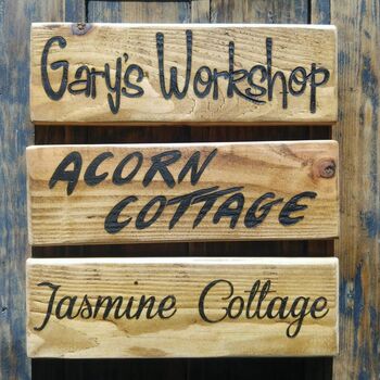 Hand Engraved Personalised Vintage Wood Signs, 3 of 12