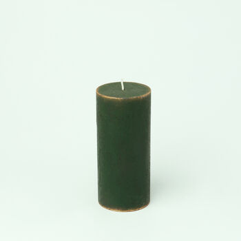 G Decor Fern Green Gold Antique Style Pillar Candles, 2 of 5
