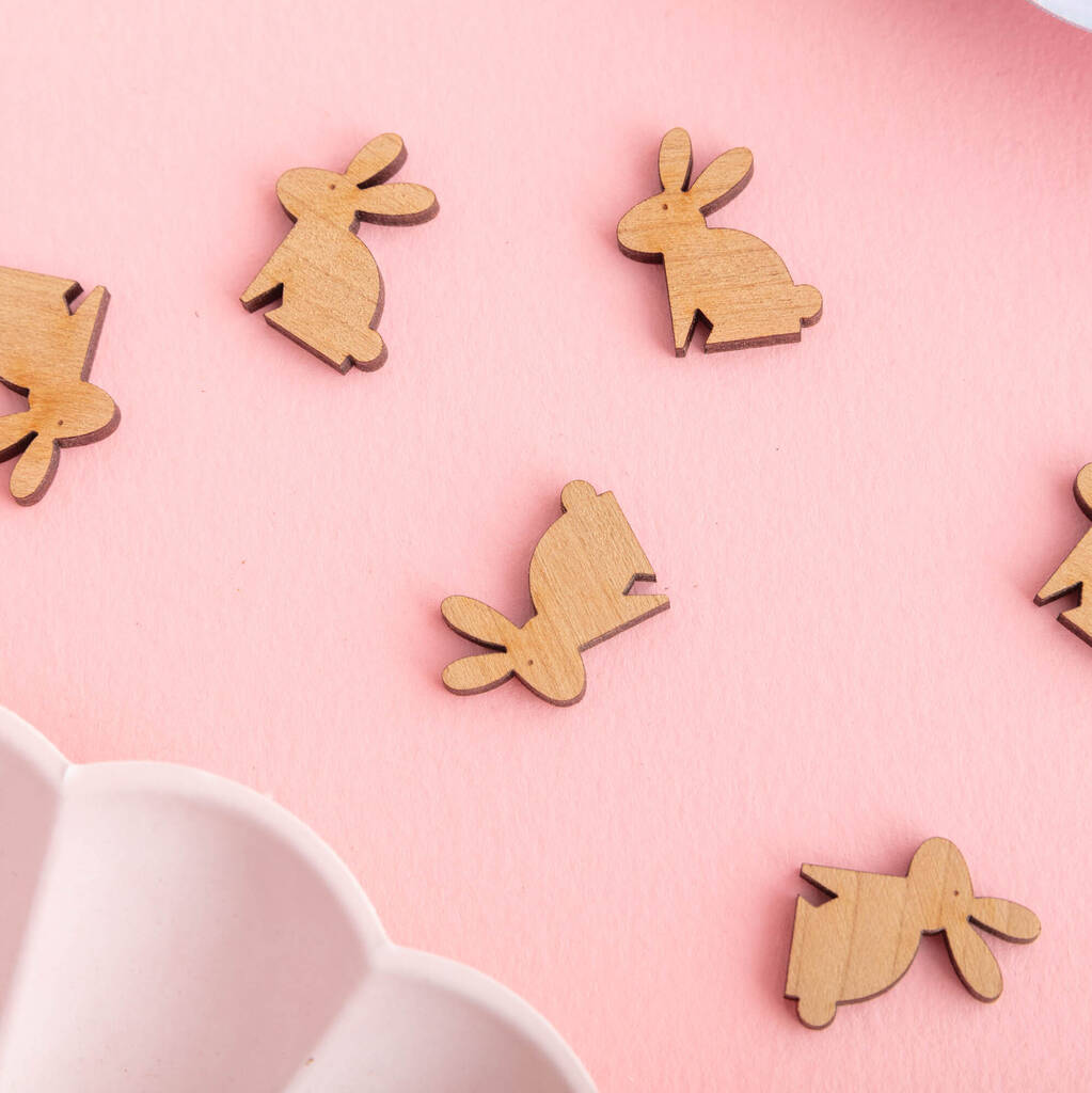 Easter Bunny Rabbit Wooden Table Confetti