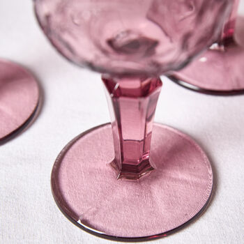 Set Of Four Lucena Amethyst Wine Goblets, 4 of 7