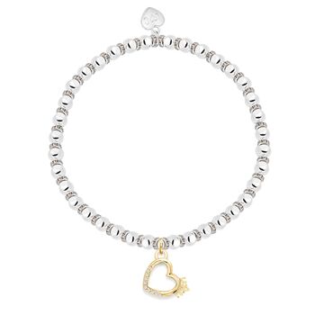 Life Charms Braccialetto Per 13esimo Compleanno - Argento Con Ciondolo Cuore E Corona - Regalo Significativo Per Ragazze