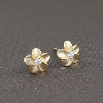 Sterling Silver Forget Me Not Flower Earrings Studs, 4 of 7