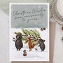 Woodland Animals Christmas Card Bundle Or Single Card, thumbnail 1 of 2