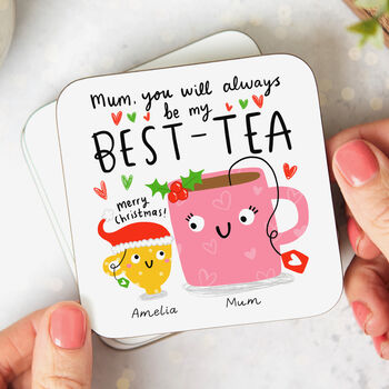 'Mum My Best Tea' Personalised Christmas Mug, 2 of 2