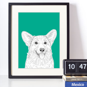 Corgi Dog Portrait Illustration Print, 2 of 9