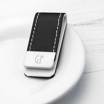 Personalised Black Vegan Leather Money Clip, 5 of 10