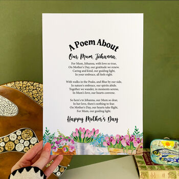 Personalised Poem Print Gift For Mum, 6 of 8