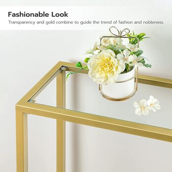 Gold Hallway Tempered Glass Console Entryway Table, 5 of 9