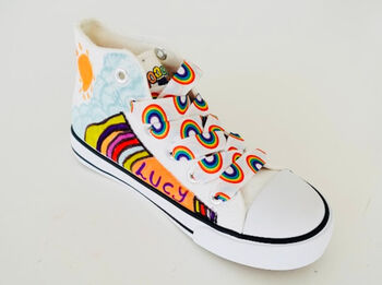 Childrens/ Kids Shoe Laces Football/ Rainbow Design, 5 of 6