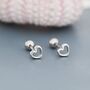 Sterling Silver Tiny Open Heart Screw Back Earrings, thumbnail 2 of 12