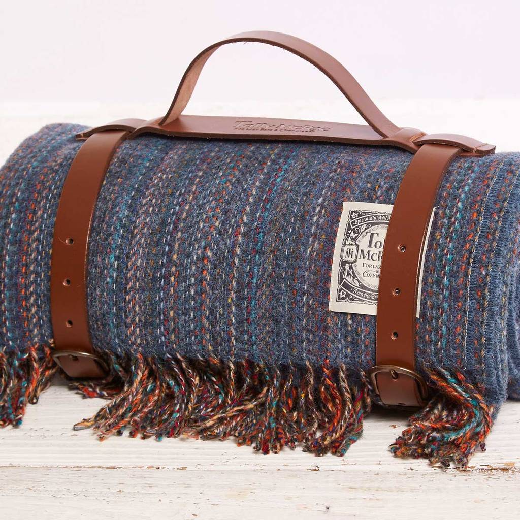Boho Blue Picnic Rug By Tolly McRae