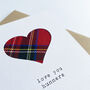Love You Hunners Scottish Love Card Real Tartan, thumbnail 4 of 8