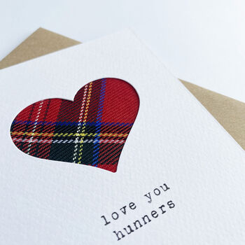 Love You Hunners Scottish Love Card Real Tartan, 4 of 8