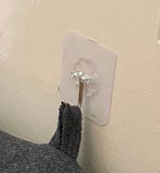 Blue Draught Excluder With Filling With Hooks Custom Length, 4 of 4