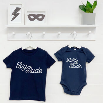 Big Dude Little Dude Brothers T Shirt Set, 2 of 2