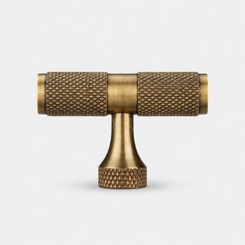 Brass T Bar Knurled Pull Handles For Cupboard Doors And Drawers, 12 of 12