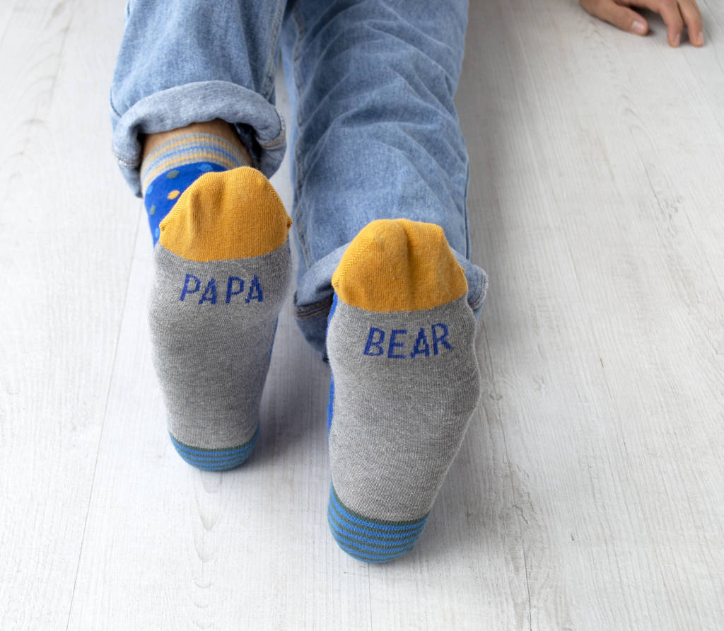Papa Bear Patterned Slogan Socks By Solesmith | notonthehighstreet.com