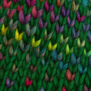 Ellie Easy Rainbow Forest Green Hat Knitting Kit, 3 of 5