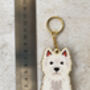 West Highland Terrier Dog Wooden Keyring With Optional Christmas Card, thumbnail 10 of 11