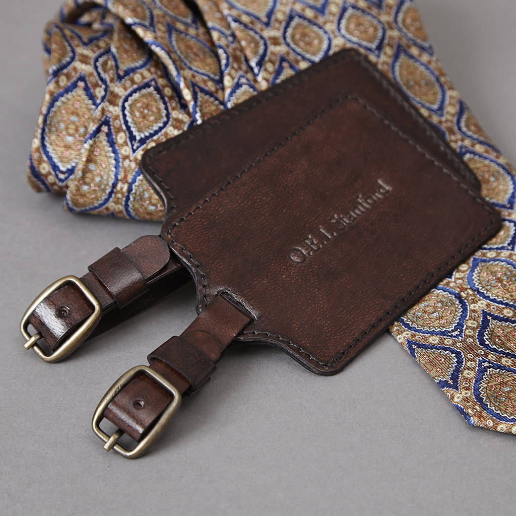 personalised leather travel tags