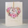 Wedding Card With Flowers And Love Birds Keepsake, thumbnail 1 of 2