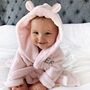 Personalised Soft Baby/Child's Dressing Gown In Pink, thumbnail 4 of 12