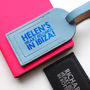 Leather Luggage Tag With Metallic Print, thumbnail 3 of 9
