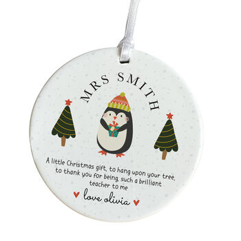 Personalised Christmas Teacher Ornament Gift, 3 of 7
